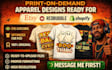 create print on demand apparel designs for esty redbubble and shopify