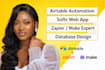 do airtable automation, zapier, make integration, and database design