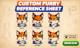 design a custom furry reference sheet for your fursona character