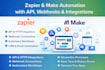 setup zapier and make automation with API, webhooks and integrations