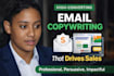 write converting email copywriting, and email sequence that sells