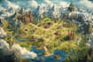 fantasy map illustration for map