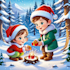 create christmas children book illustrations