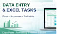 do data entry, excel tasks and administrative support