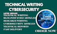do technical writing, articles, technical research, essay writing cyber security