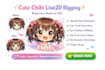 rig a cute chibi live2d avatar with lively expression and motion