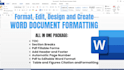 format, edit, design microsoft word document formatting word template design