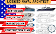 create 3d boat design, ga plan, ship layout, hull design and marine layout