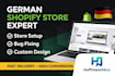 create and customize german shopify dropshipping store fix german shopify bugs
