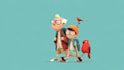 draw a cute and funny cartoon illustration