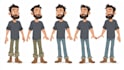 draw a vector 2d character, cartoon character