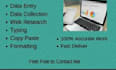 data entry and typing work in ms office