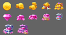 casual game UI and item icons