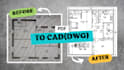 redraw your floor plan from PDF or sketch into autocad dwg
