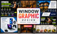 create a attractive storefront shop front window graphics vinyl stickers