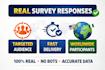 provide real targeted survey responses worldwide
