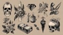draw aesthetic old school tattoo design