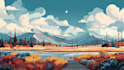 illustrate beautiful flat landscape illustration art