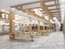 plan street cafe layout, japanese bar interior design, restaurants rendering