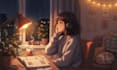 create lofi loop animation, loop animation music video cozy anime lofi animation