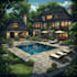 design landscape, terrace, backyard, pool, and patio