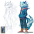 create a professional furry character illustration