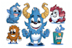 draw cartoon mascot and logo
