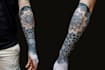 create sleeve tattoo design in geometric style