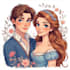 make romantic couple portrait illustration