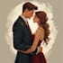 illustrate a romantic couple portrait