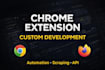 develop custom chrome extension firefox scraping addon browser automation tool