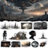 draw complete sci fi concept art package with characters