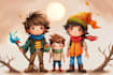 draw fantasy kids character illustration