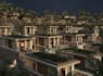 3d mountain hill,residential expansion,land development,terraced building render