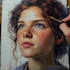 make artistic oil painting on oil canvas