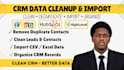 clean, deduplicate, import, organize zoho CRM, hubspot, ghl contacts leads