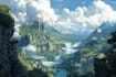 create fantasy background and landscape