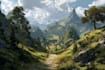 do fantasy background and landscape