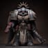 draw detailed warhammer 40k character in grimdark style