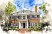 sketch architectural house portraits