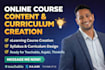 do online course content, course curriculum, elearning course creation, syllabus