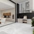 render cgi realistic 3d modern dining, kitchen area interior design, living area