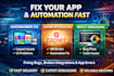 fix goodbarber layout issues repair zapier API integrations debug replit apps