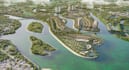 reconstruct 3d urban masterplan, landscape aerial view,real estate map,rendering