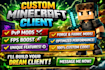 code a basic minecraft client with custom features