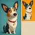 create pet cartoon portrait illustration