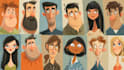 illustrate people in cartoon