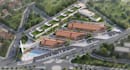 turn unbuilt space to building complex, urban planning design, landscape render