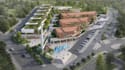 redevelop commercial complex,mixed use building,landscape render,urban planning