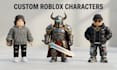 create low poly roblox avatar model, 3d character design, roblox game character